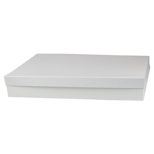 19x12x3 White Gloss Hi-Wall Folding Gift Boxes