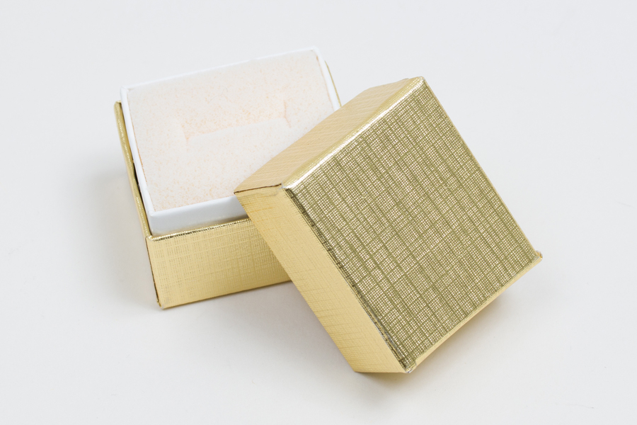 Cotton Filled Jewelry Boxes | Textured Metallic Foils