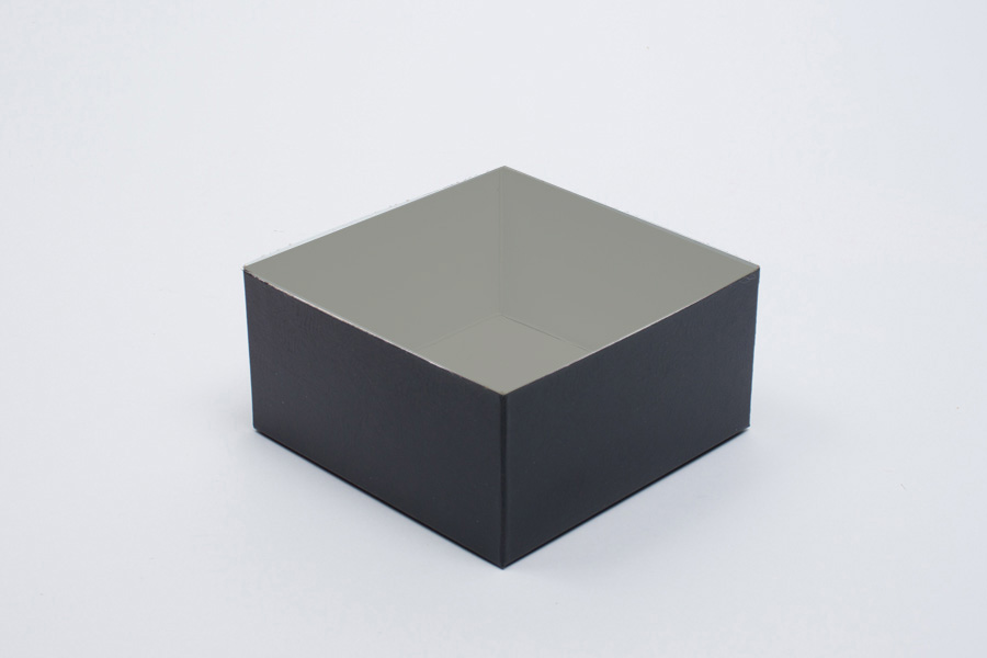 6x6x3 Black Swirl Hi Wall Gift Box Folding Bases Lids Sold Separately