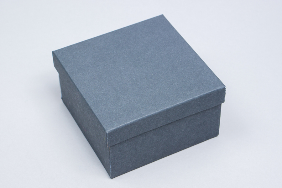 (#34) 3-1/2 x 3-1/2 x 2 Matte Slate Gray Jewelry Boxes