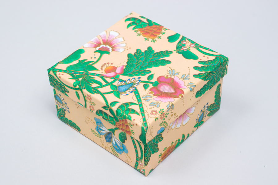 (#34) 3-1/2 x 3-1/2 x 2 French Floral Jewelry Boxes