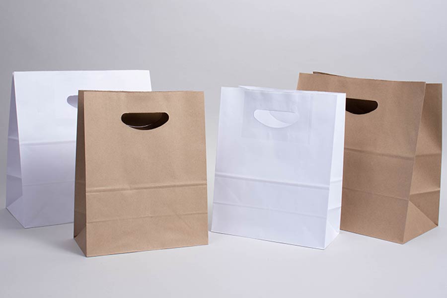 Choice 13 x 7 x 17 Natural Kraft Paper Customizable Shopping Bag with  Handles - 250/Case