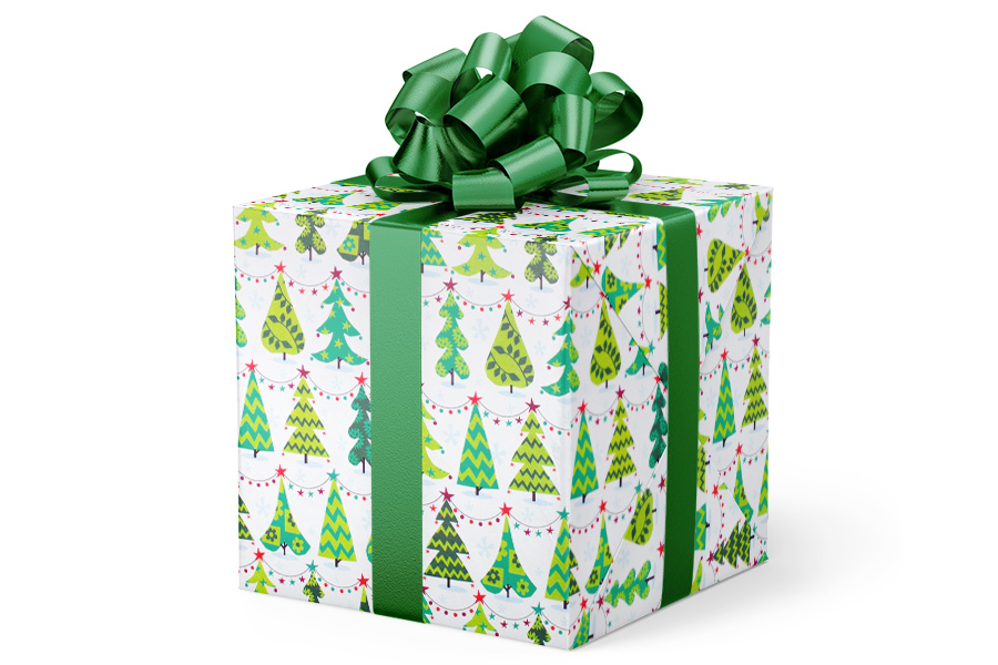 24-in x 417-ft HOLIDAY TREES BUDGET-FRIENDLY WRAPPING PAPER (VAL-08)