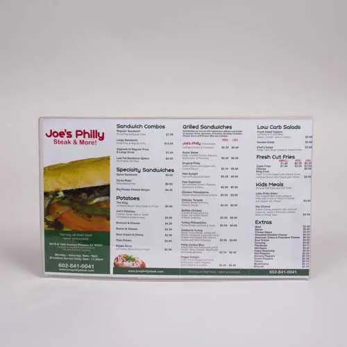 8.5X14 CLEAR MENU SLEEVE