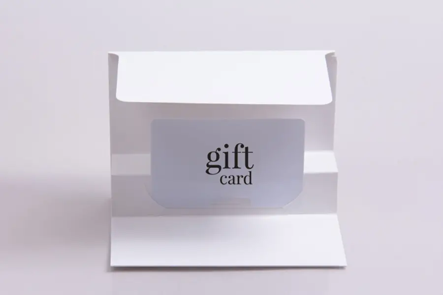 5X3-3/8 GIFT CARD FOLDERS WHITE ICE