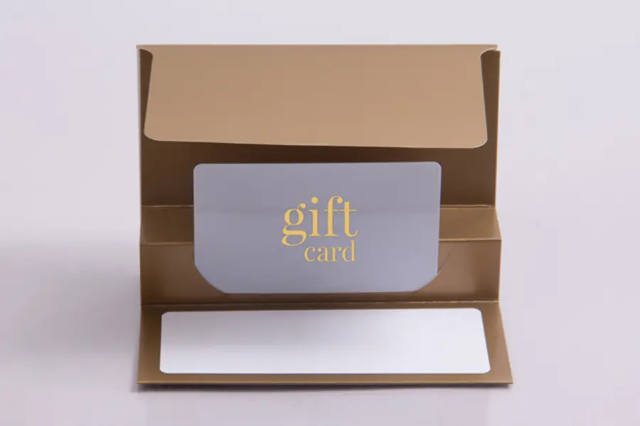 5X3-3/8 GIFT CARD FOLDERS GOLD ICE