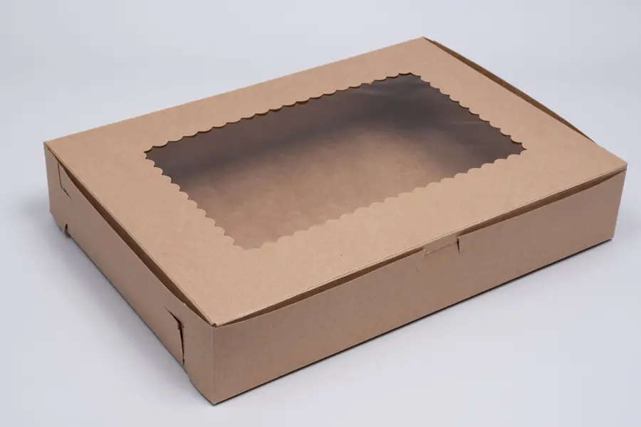 14X10X2.5 CUPCAKE BOX KRAFT-WINDOW