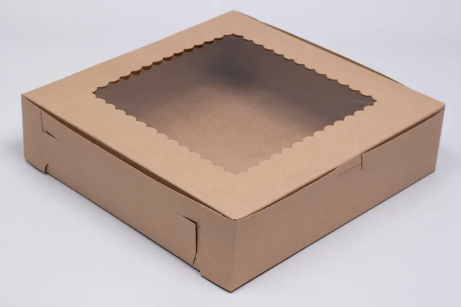 10X10X2.5 CUPCAKE BOX KRAFT-WINDOW