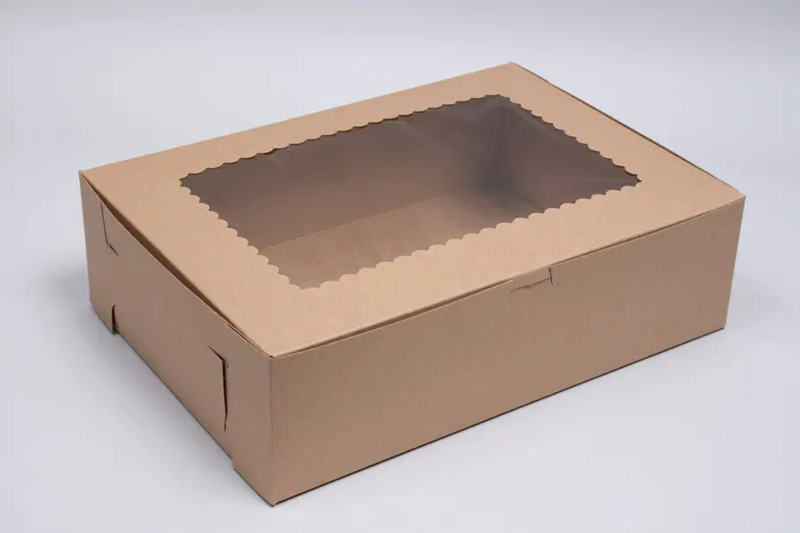 12X9X4 CUPCAKE BOX KRAFT-WINDOW