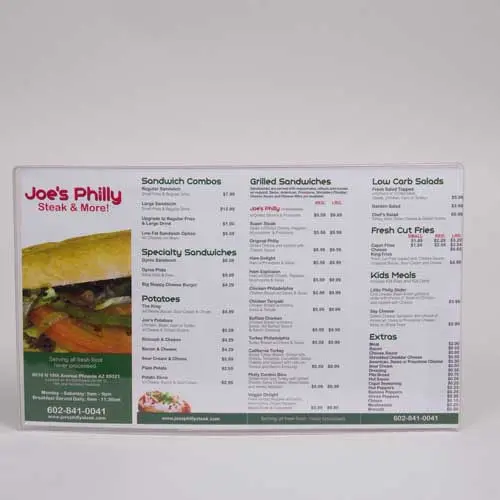 8.5X14 CLEAR MENU SLEEVE W/ INSERT