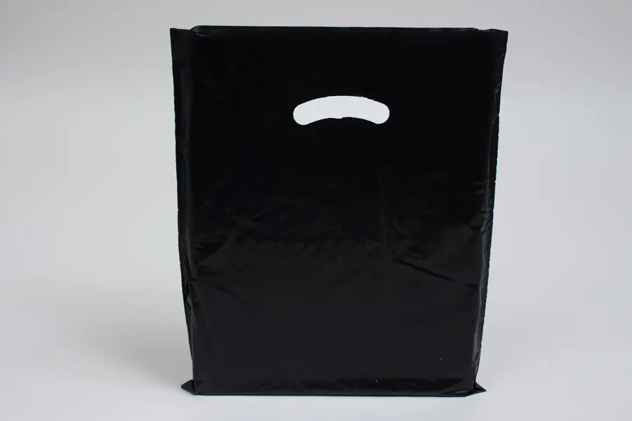 12X15 BLACK GLOSS PLASTIC BAGS