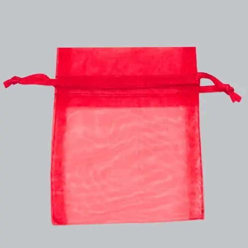 2X2.5 ORGANZA BAG-RED