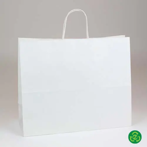 16X6X12 PREMIUM ECOPLUS WHITE KRAFT SHOP BAG