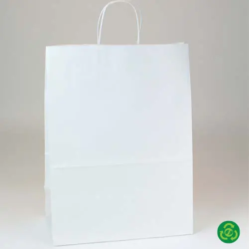 13X7X17 PREMIUM ECOPLUS WHITE KRAFT SHOP BAG