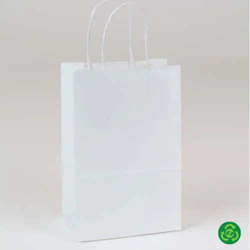 5-1/4X3-1/2X8-1/2 PREMIUM ECOPLUS WHITE KRAFT SHOP BAG