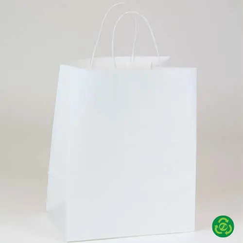 10X7X12 PREMIUM ECOPLUS WHITE KRAFT SHOP BAG