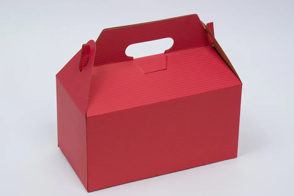 9-1/2 X 5 X 5 RED GABLE BOX