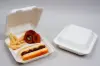 7-7/8 X 8 X 3-1/5 BAGASSE HINGE LID BOX WHITE 3 SECTION