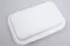 9 X 6 BAGASSE HINGE LID BOX WHITE 2 SECTION