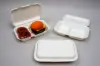 9 X 6 BAGASSE HINGE LID BOX WHITE 2 SECTION