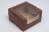 7X7X4 CHOCOLATE CUPCAKE BOX W/WIND 4 CUP