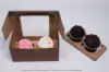 8X4X4 CHOCOLATE CUPCAKE BOX W/WIND 2 CUP