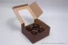 8X8X4 CHOCOLATE CUPCAKE BOX W/WIND 4 CUP