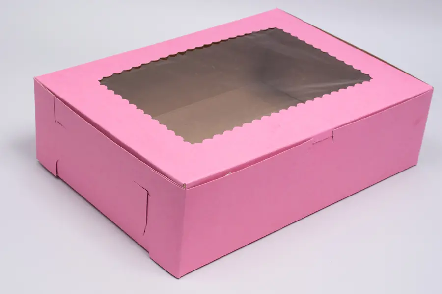 14X10X4 STRAWBERRY CUPCAKE BOX W/WIND 12 CUP