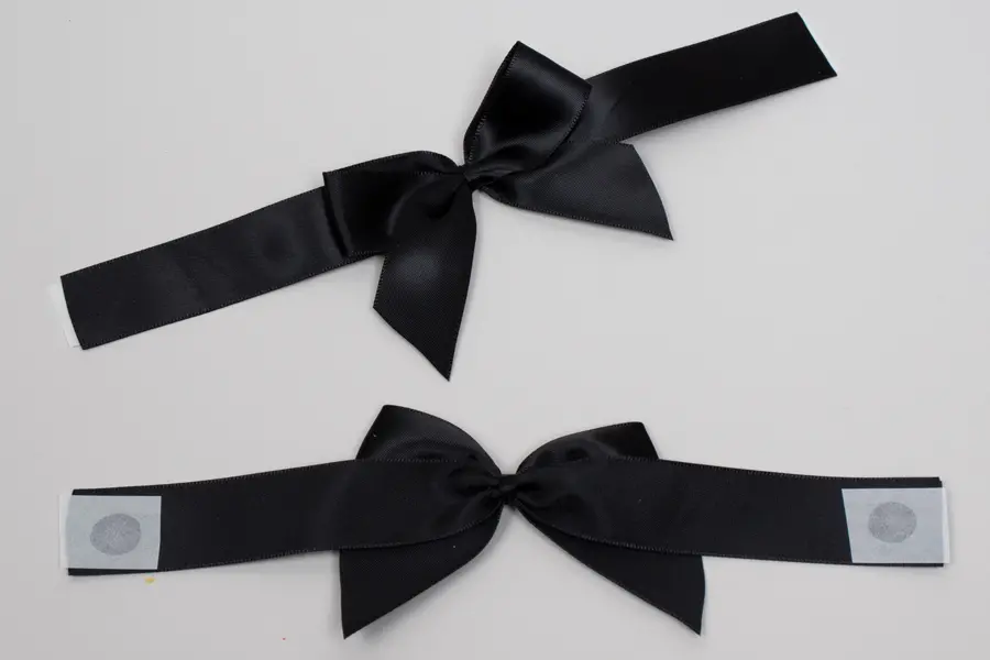 3X2" GLUE DOT SATIN BLACK BOW