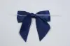 3" X 2-3/4" SATIN NAVY PRE-TIED BOW CLEAR TWIST TIE