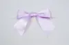 4" X 3-1/4" SATIN LIGHT ORCHID PRE-TIED BOW CLEAR TWIST TIE