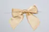 4" X 3-1/4" SATIN GOLD PRE-TIED BOW CLEAR TWIST TIE