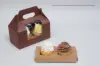 8X4X4 CHOCOLATE GABLE CUPCAKE BOX - WINDOW 2 CUP