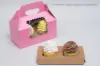 8X4X4 STRAWBERRY GABLE CUPCAKE BOX - WINDOW 2 CUP