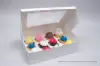 14X10X4 WHITE CUPCAKE BOX W/WIND 12 CUP