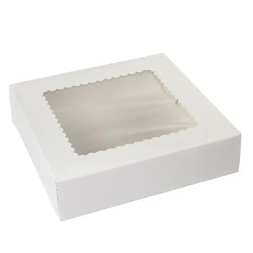 10X10X2.5 WHITE CUPCAKE BOX W/WIND 12 CUP