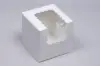 4X4X4 WHITE CUPCAKE BOX W/WIND 1 CUP