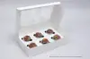 10X7X2-1/2 WHITE CUPCAKE BOX W/WIND 6 CUP