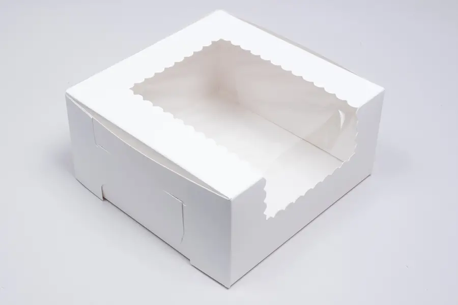 10X10X4 WHITE CUPCAKE BOX W/WIND 6 CUP