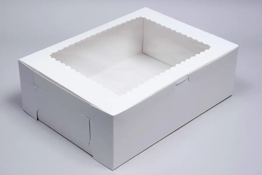 12X9X4 WHITE CUPCAKE BOX W/WIND 6 CUP