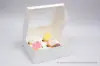 10X10X4 WHITE CUPCAKE BOX W/WIND 6 CUP