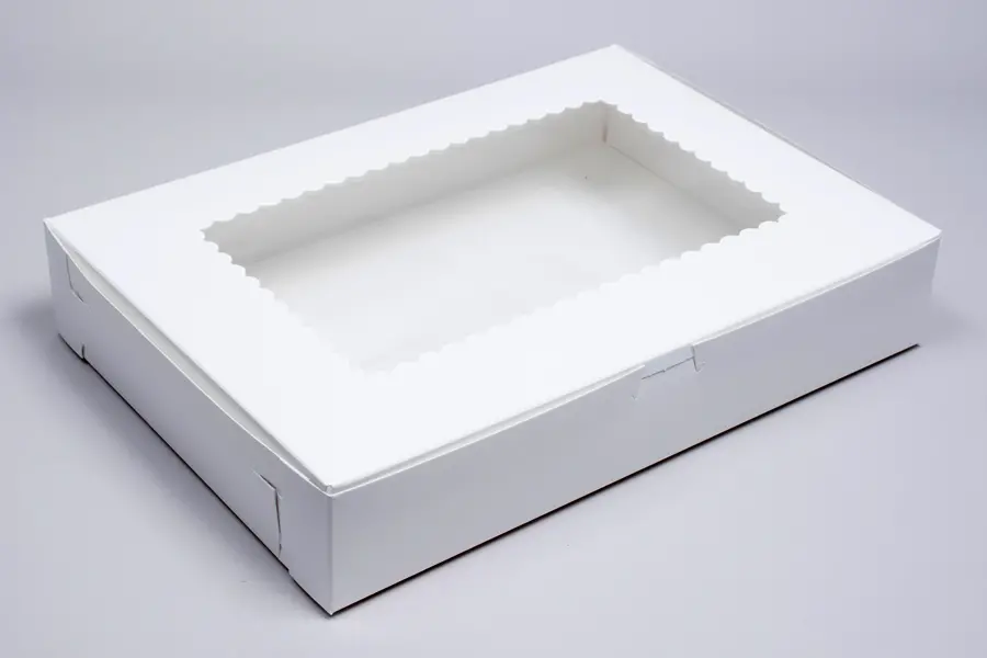 14X10X2-1/2 WHITE CUPCAKE BOX W/WIND 12 CUP