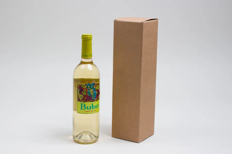 3-1/2 X 3-1/2 X 15 BOTTLE BOX  KRAFT 1 BOT