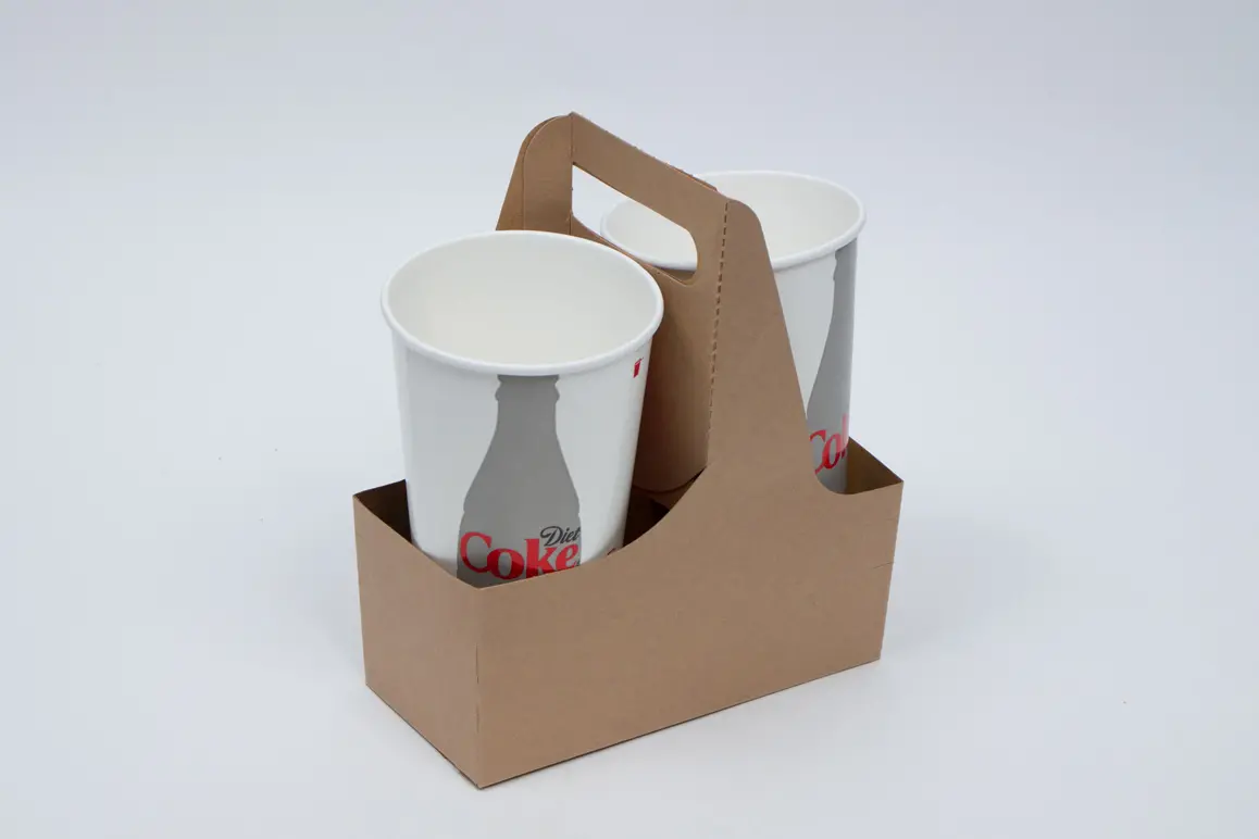 7-1/2 X 3-5/8 X 9 2 CUP 32OZ NATURAL KRAFT CARRIER