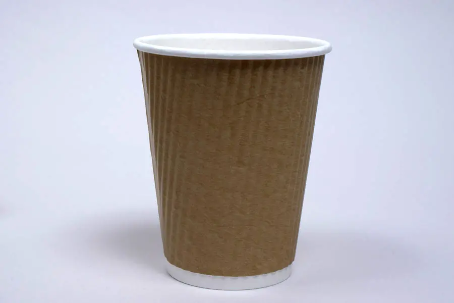 12OZ HOT GROOVE PAPER CUP NATURAL KRAFT