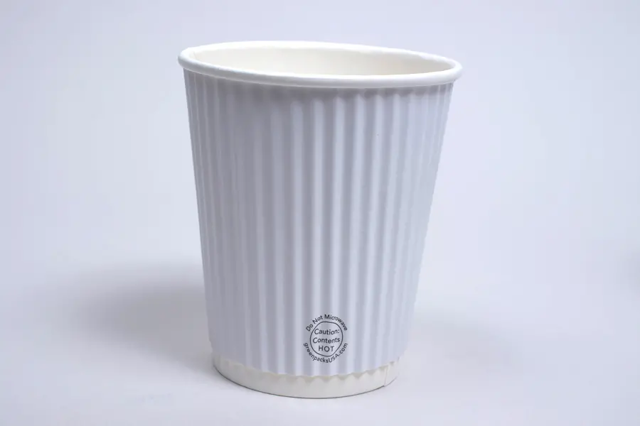 8OZ HOT GROOVE PAPER CUP WHITE