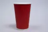 16OZ HOT GROOVE PAPER CUP SCARLET RED