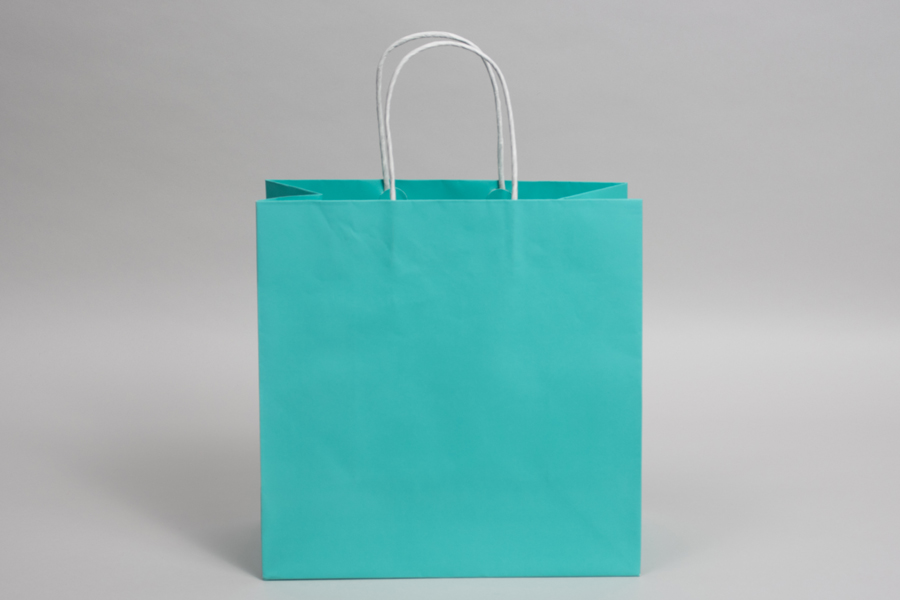 10 x 5 x 10 AQUA MARINE MIDTOWN TURN TOP PAPER SHOPPING BAG