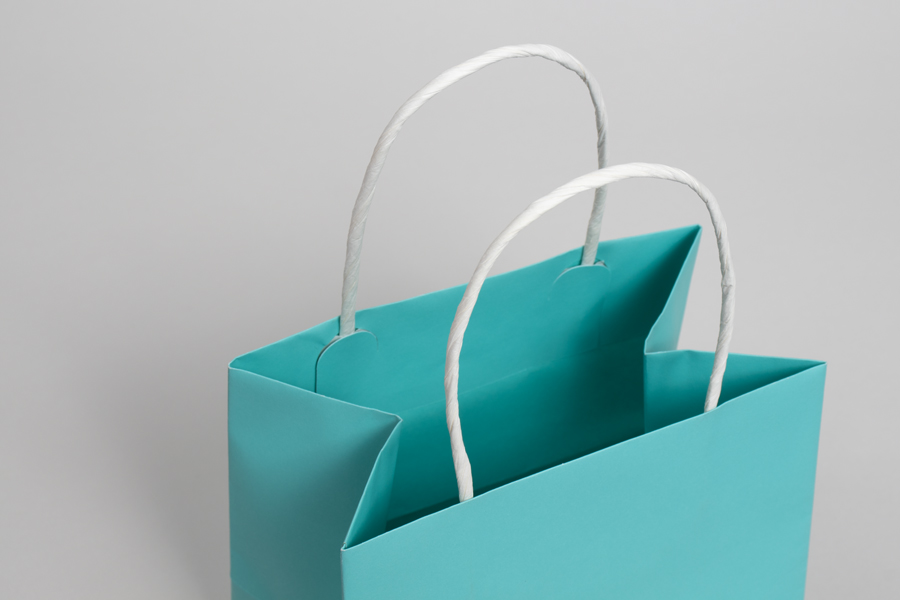 6 x 4 x 6 AQUA MARINE MIDTOWN TURN TOP PAPER SHOPPING BAG