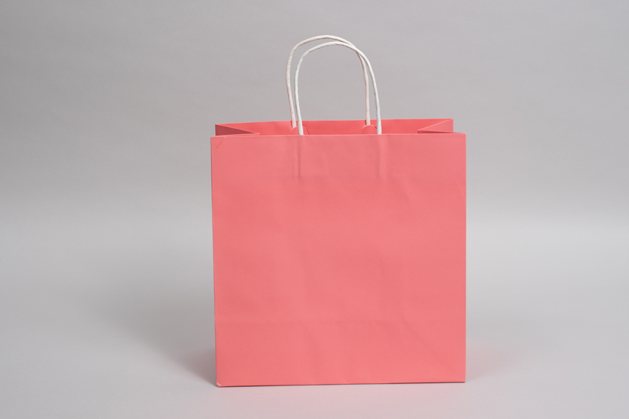 10 x 5 x 10 CORAL CHIFFON MIDTOWN TURN TOP PAPER SHOPPING BAG